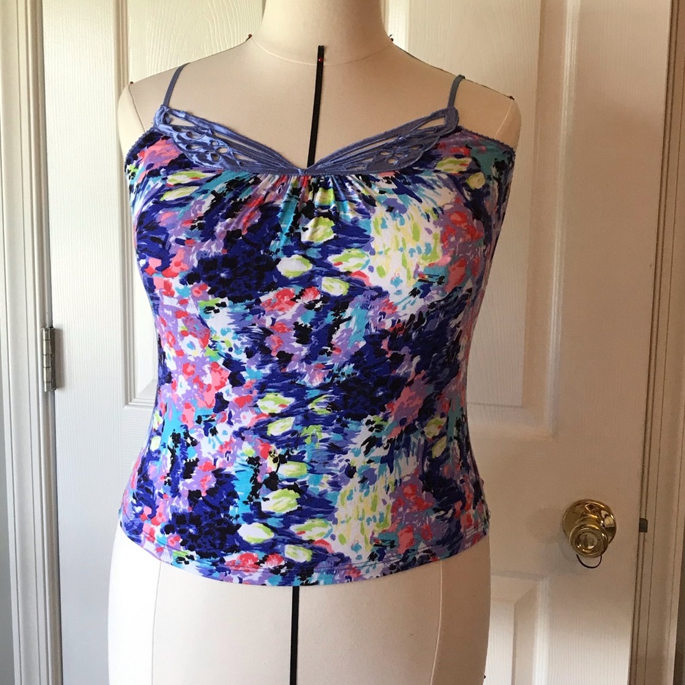 Watercolor Print Stretchy Cami Top